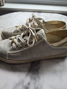 Michael Kors Metallic Champagne Woven Espadrille Sneaker